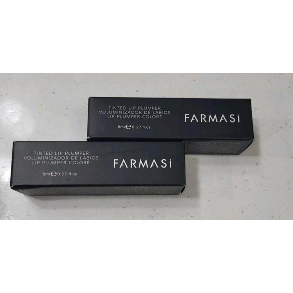 (2) Farmasi Tinted Lip Plumper 04 Hot Chocolate Vegan Cruelty Paraben Free NIB